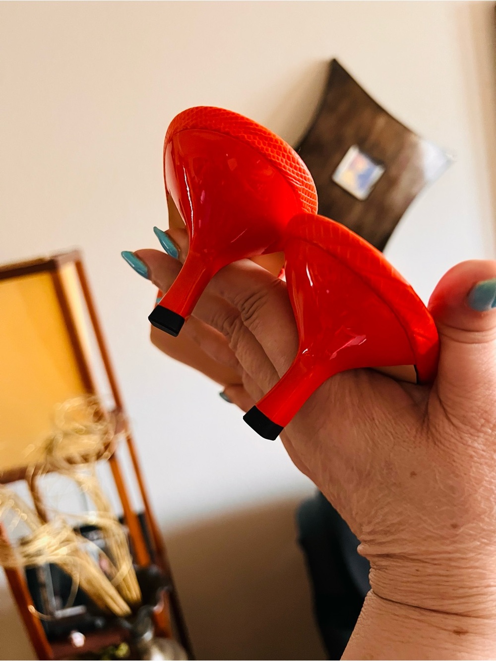 Katy Perry Collections Orange Open-Toe Kitten Heel Mule - Picture 2 of 5